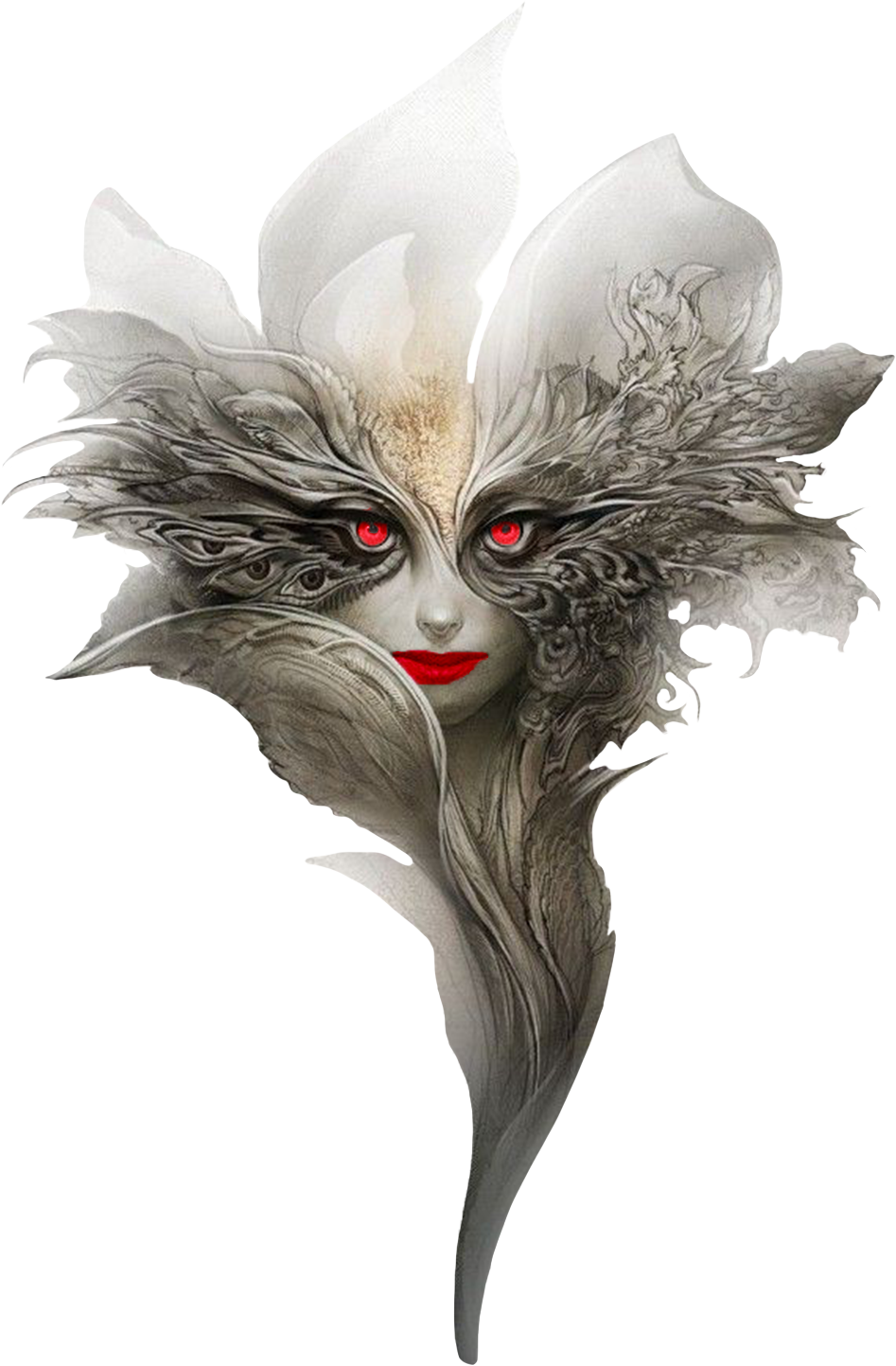 I Gave Her Red Eyes And Lips - Android Jones Gaia Clipart (947x1443), Png Download