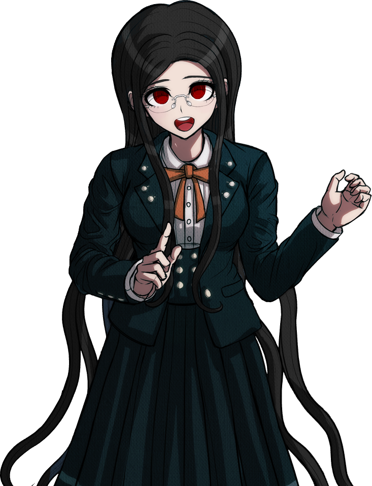 Daily Black Hair/red Eyes - Danganronpa Tsumugi Sprites Clipart (733x957), Png Download