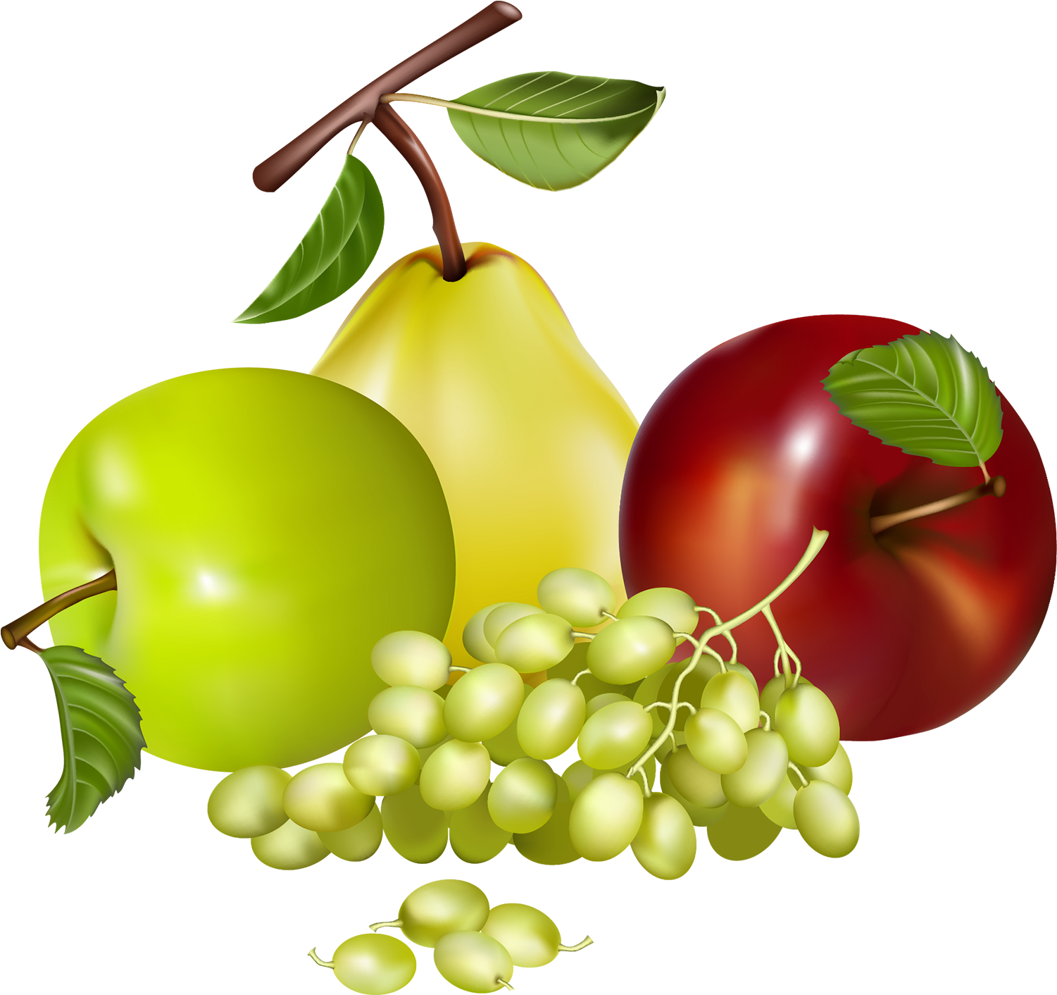 Mixed Fruits Png Clipart - Fruits Clipart Png Transparent Png (1536x1445), Png Download