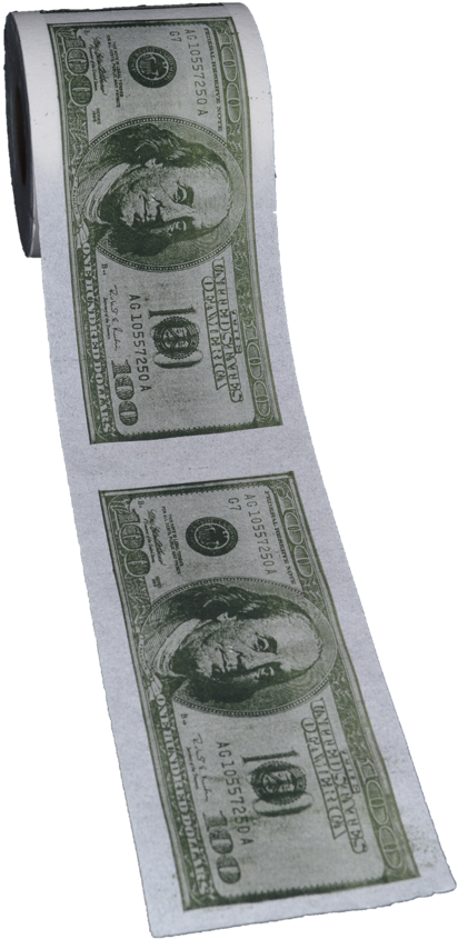 Printed Toilet Paper Clipart (412x845), Png Download