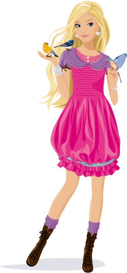 Free Png Barbie Png Images Transparent - Barbie Girl Cartoon Png Clipart (406x873), Png Download