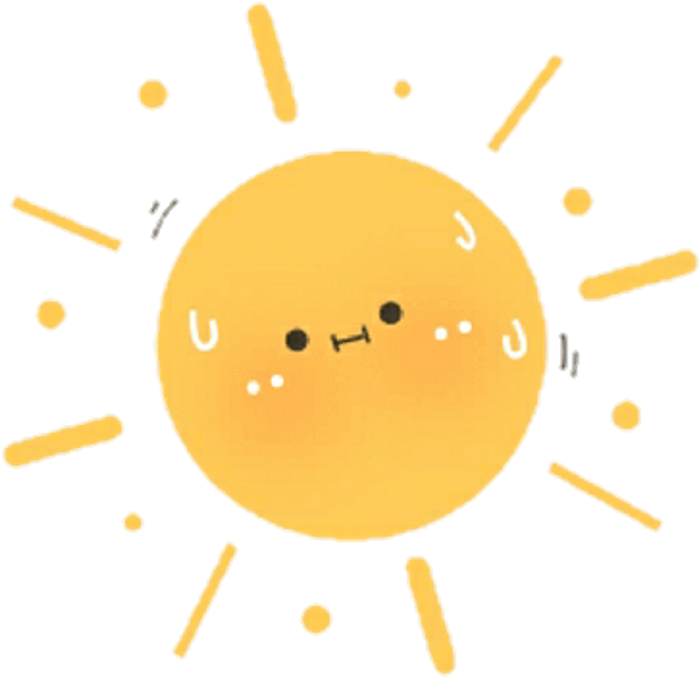 Sunlight Cute Sun Yellow Kawaii Sunny Cutie Soft Graphic - Circle Clipart (700x678), Png Download