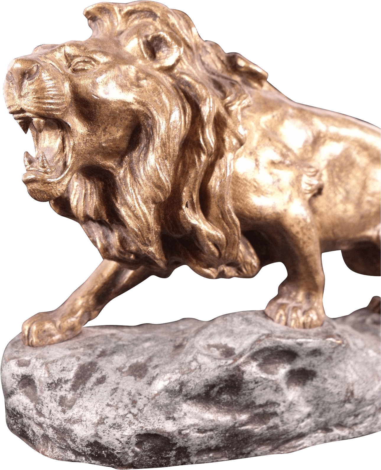 Bronze Lion On Stone Clipart (1289x1588), Png Download