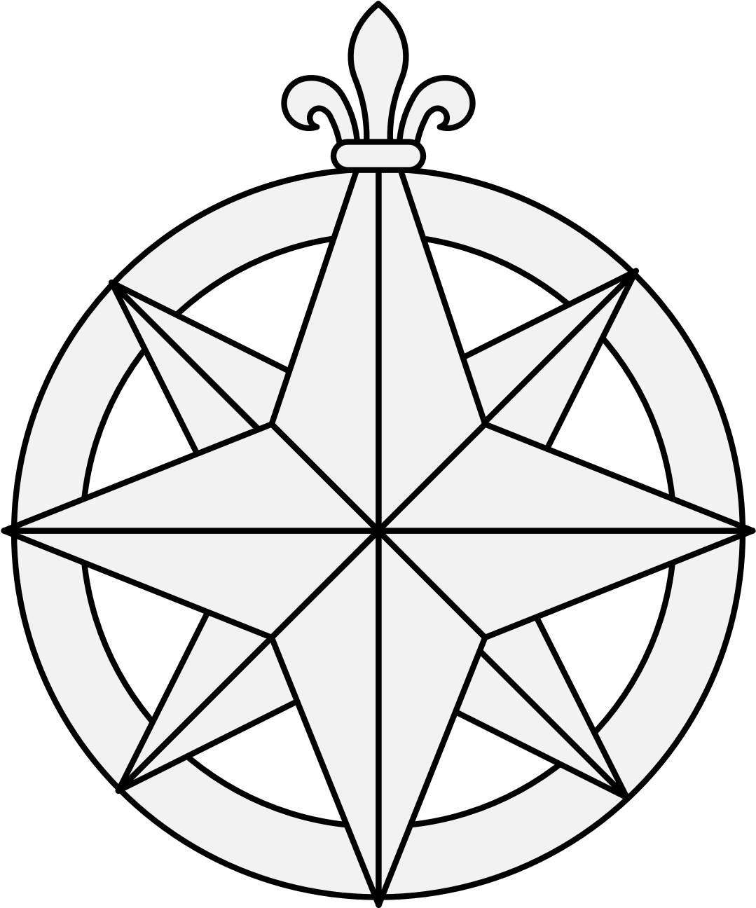 Compass Rose - Rosa Dos Ventos Desenho Clipart (1106x1321), Png Download