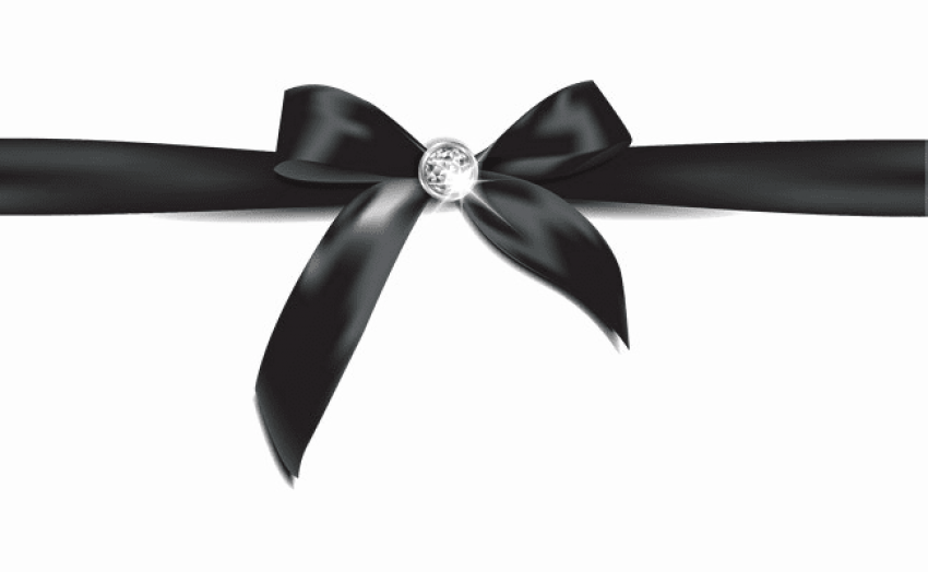 Free Png Download Black Ribbon Bow Png Images Background - Black Ribbon And Bow Clipart (850x524), Png Download