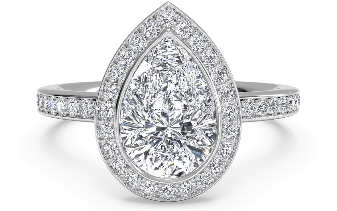 The Pear, Or 'teardrop' Diamond, Is A Truly Unique - Pear Shaped Halo Engagement Ring Clipart (1280x860), Png Download
