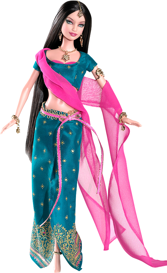 Posted By Rumi Bumrah At - Diwali Barbie Doll Clipart (640x950), Png Download