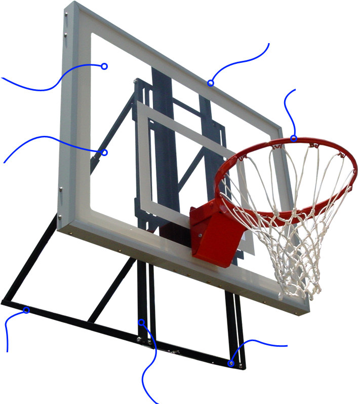 3/8" Thick Glass Board Delivers Solid Rebounds - Streetball Clipart (732x814), Png Download