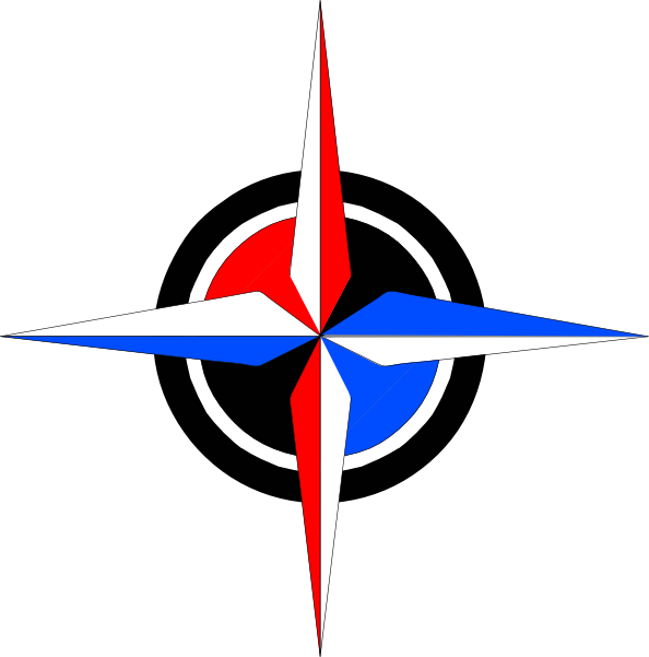 Blue & Red Compass Rose Svg Clip Arts 594 X 601 Px - Png Download (594x601), Png Download