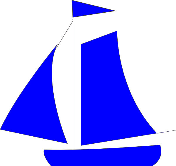 Blue Sailboat Clipart - Sailboat - Png Download (600x565), Png Download