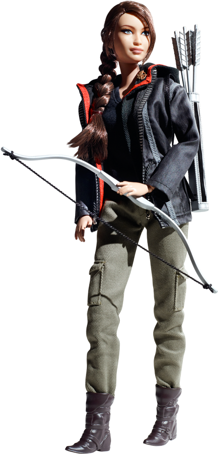The Katniss Everdeen-barbie Doll - Hunger Games Katniss Doll Clipart (640x950), Png Download