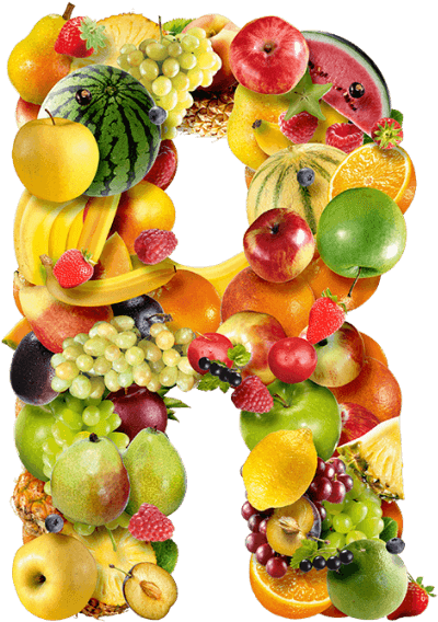 Welcome To Food Typography Paradise - Fruits Font Clipart (595x595), Png Download