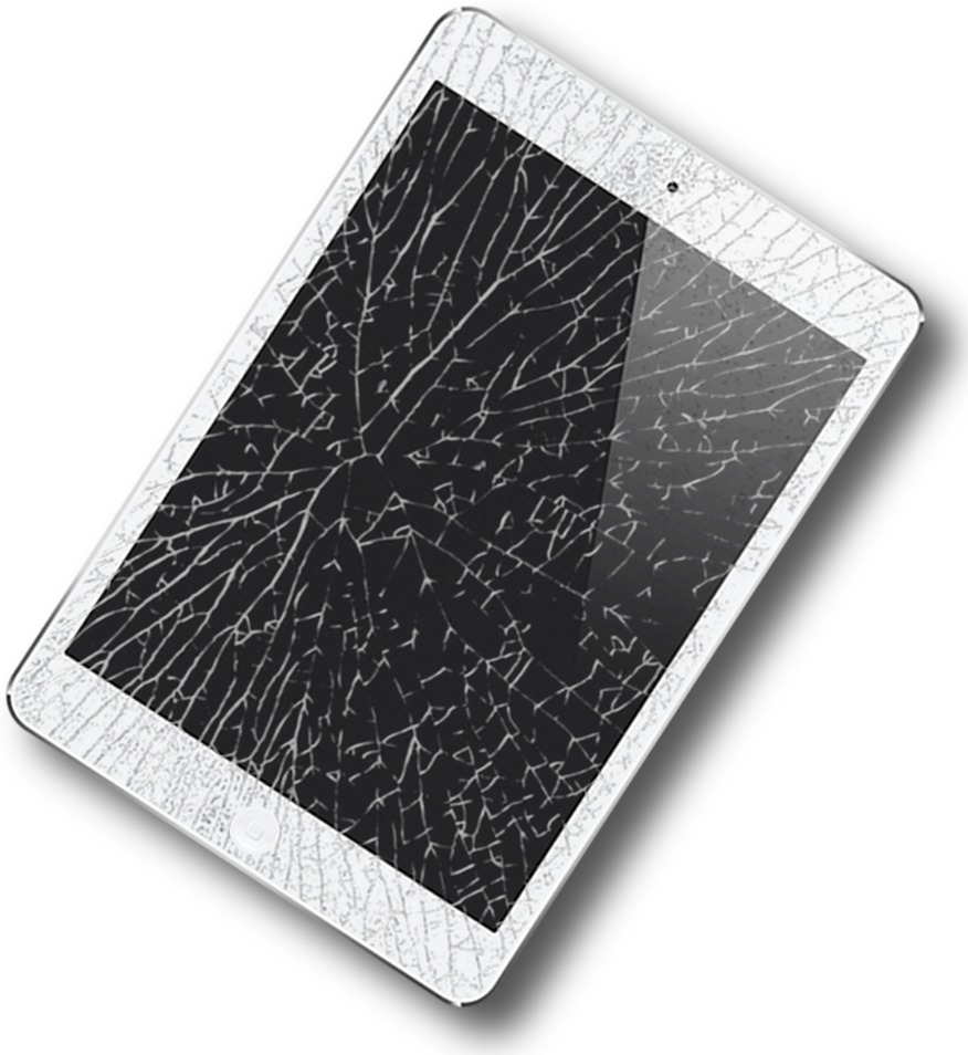 Cracked - Ipad Screen Cracked Clipart (876x954), Png Download