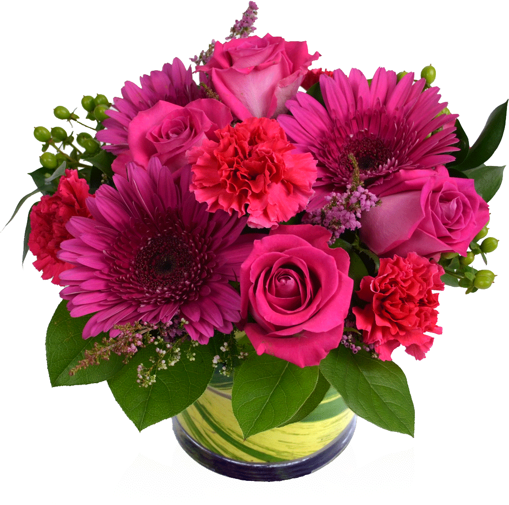 Glorious Gerbera Pink Flowers - Bouquet Clipart (1024x1024), Png Download