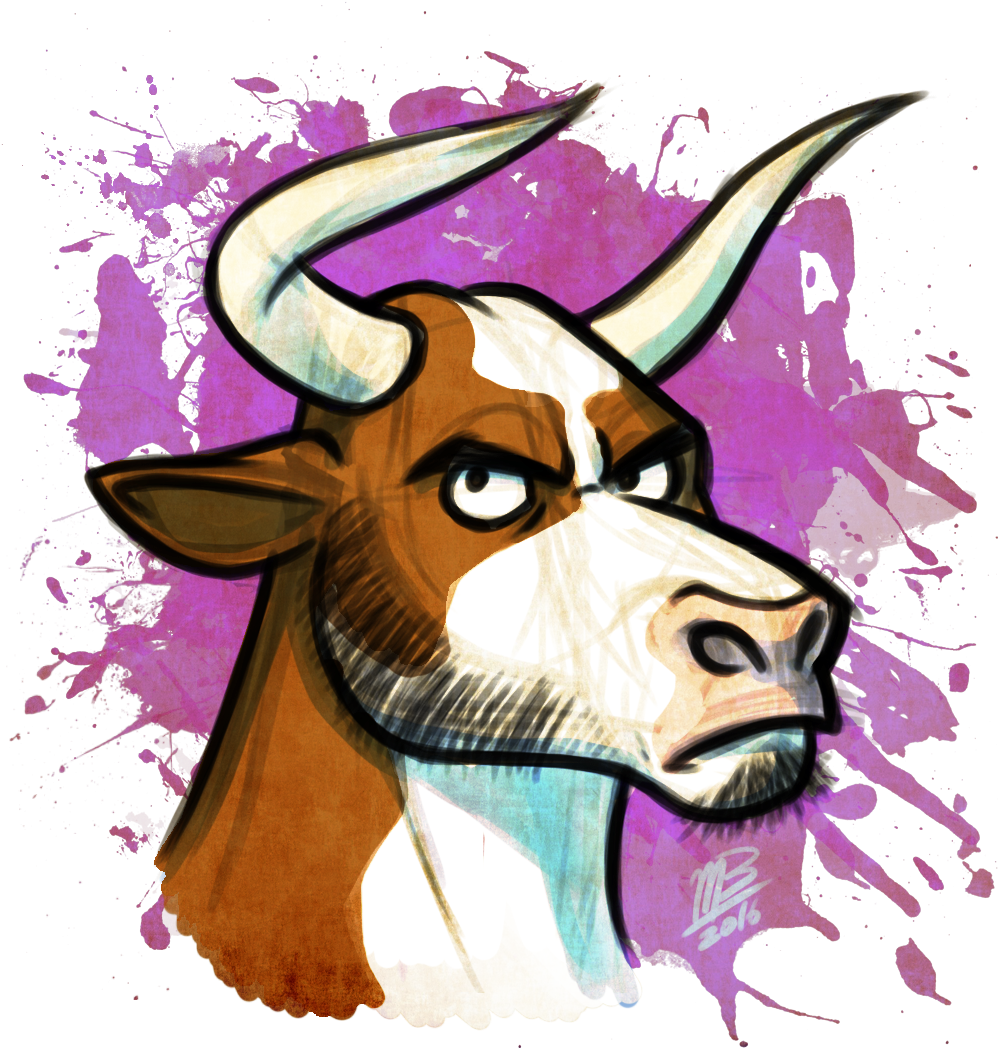 Angry Bull - Bull Cow Fursona Clipart (1050x1050), Png Download