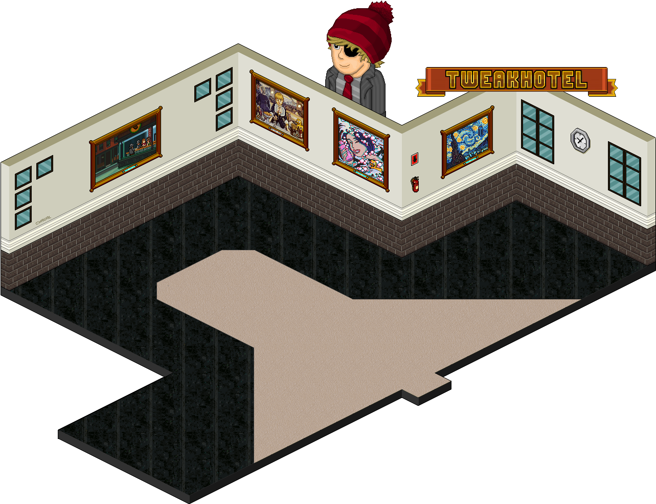 Kisspng Habbo Roof Room Anonymous Floor Room Background - Habbo Bg Beeimg Clipart (1318x1006), Png Download