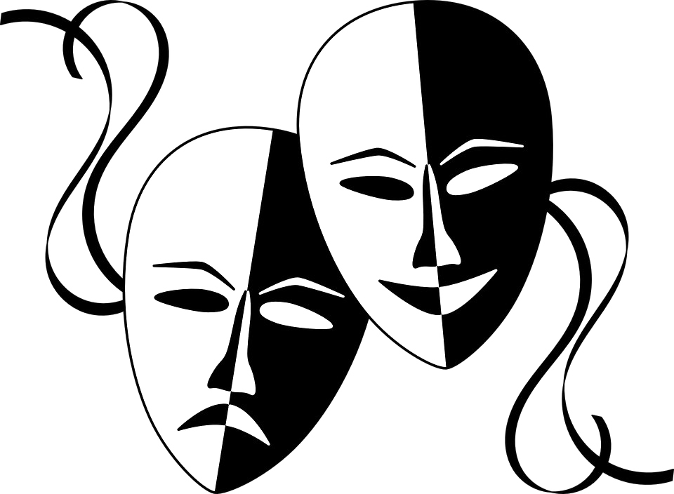 Anonymous Mask Png Clipart Background - Theatre Masks Transparent Png (960x704), Png Download
