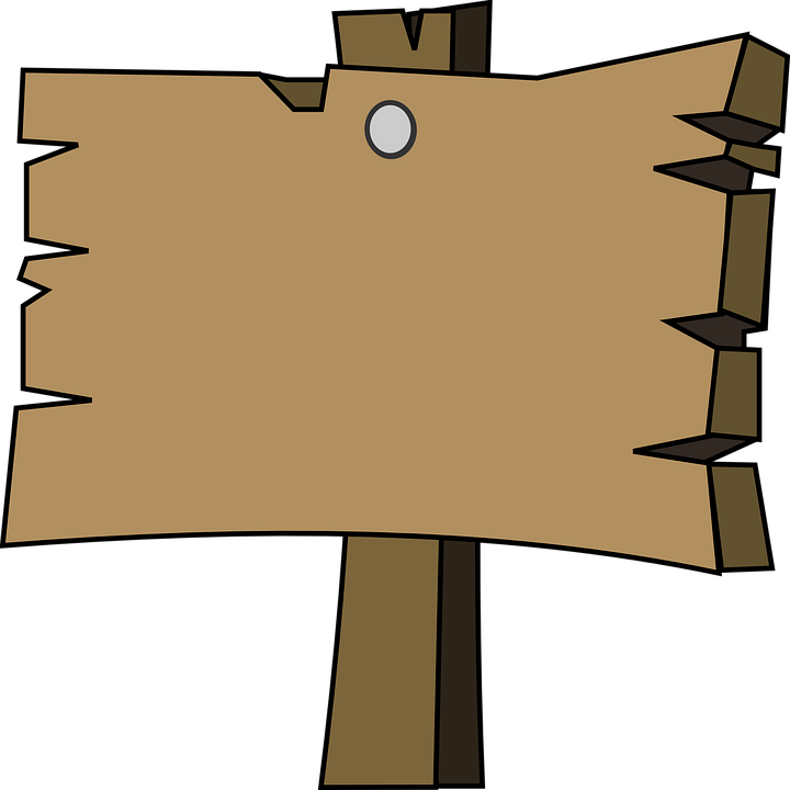Cartoon shop wooden sign