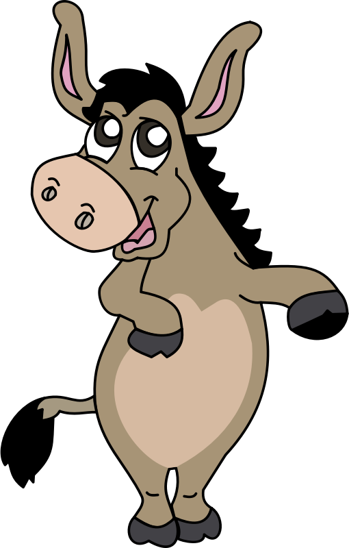 Donkey To Use Free Download Png Clipart - Cartoon Donkey Png Transparent Png (510x800), Png Download