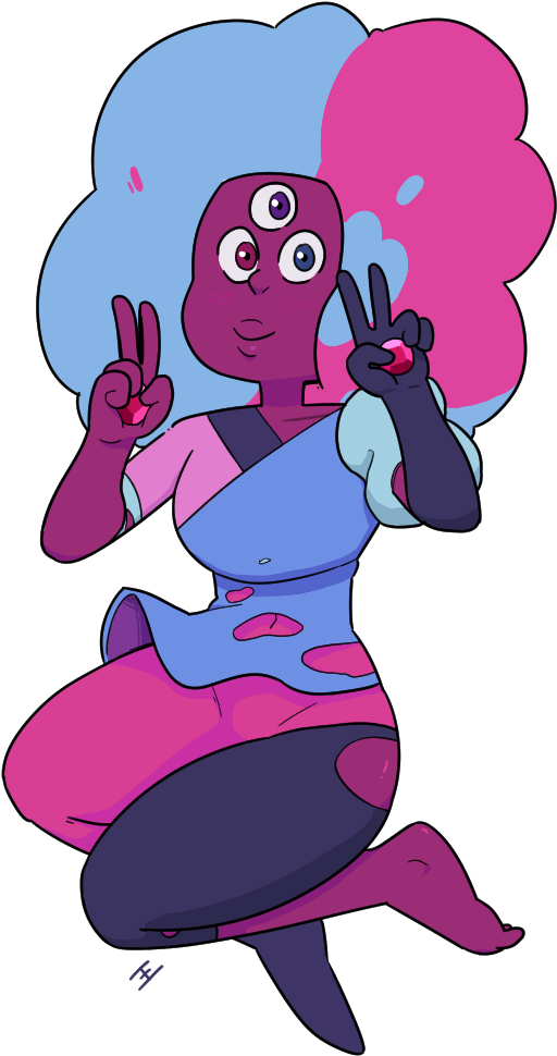 Pink Purple Vertebrate Fictional Character Violet Cartoon - Steven Universe Candy Garnet Clipart (707x1053), Png Download