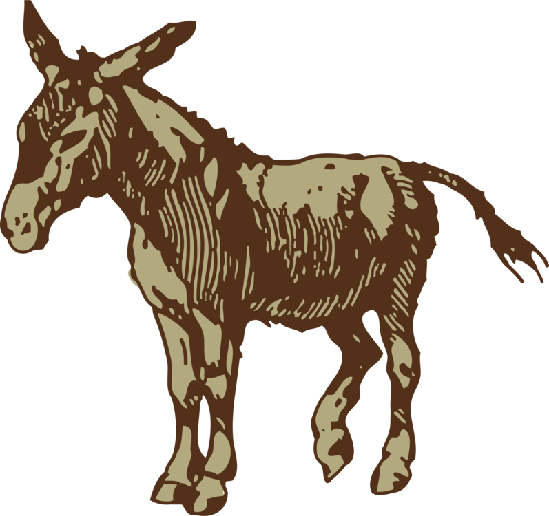 Horse Drawing Free Commercial Clipart - Donkey Royalty Free - Png Download (797x750), Png Download
