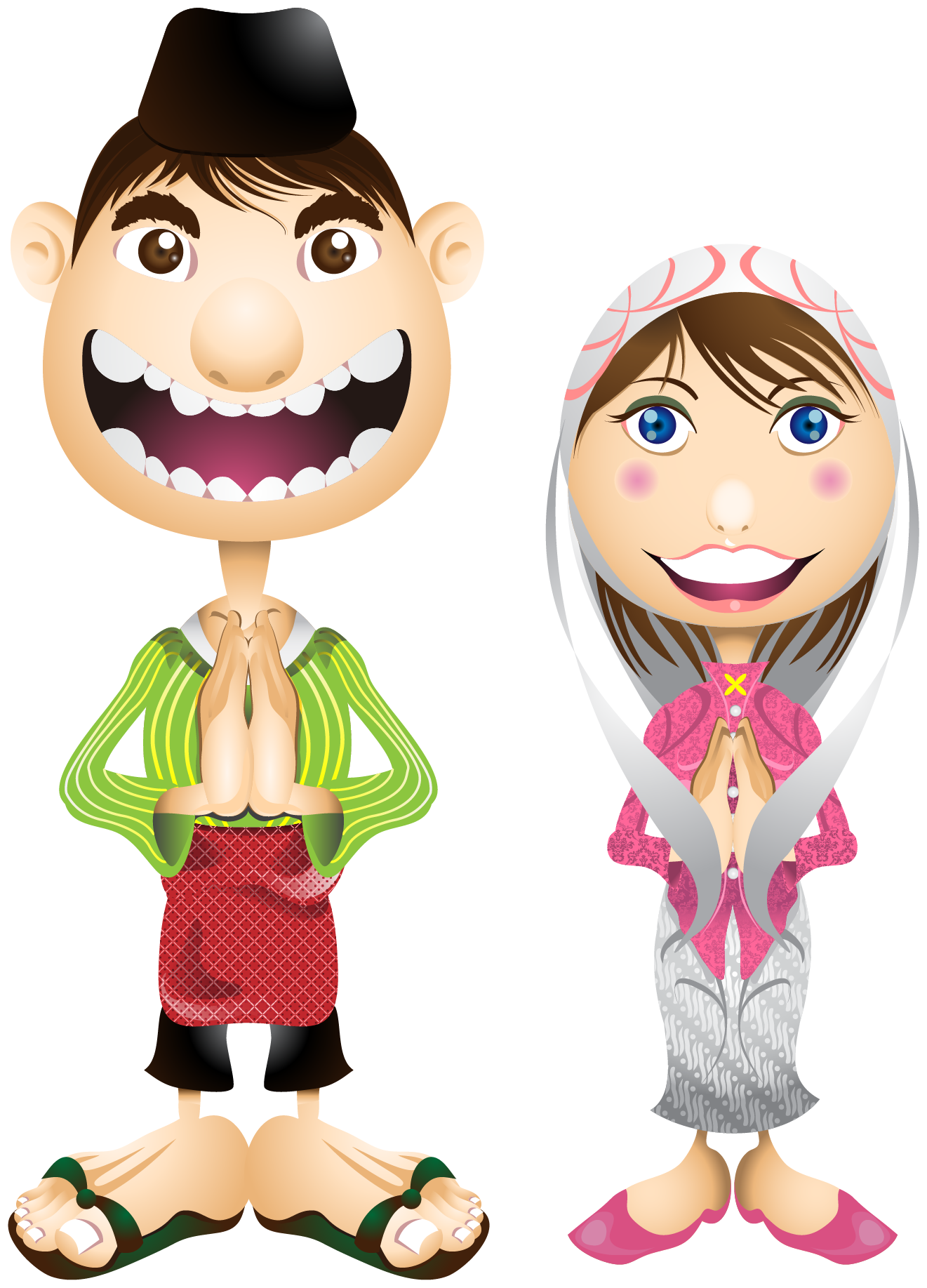 Happy Eid Couple Png Downloads - Illustration Clipart (1321x1835), Png Download