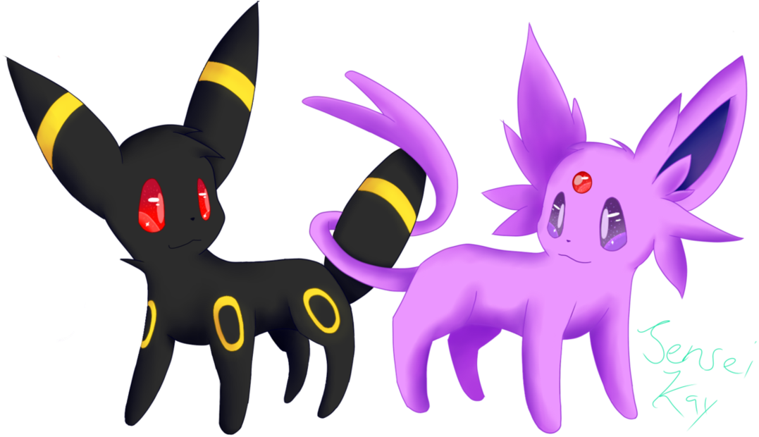 Drawing By Aeromiko - Draw Espeon And Umbreon Clipart (1191x670), Png Download