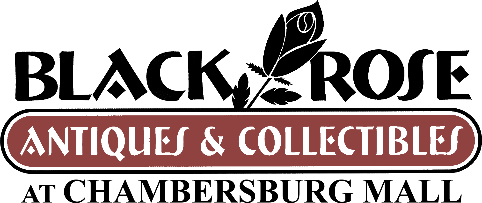 Black Rose Logo Red Chambersburg Mall - Houseplant Clipart (2036x900), Png Download
