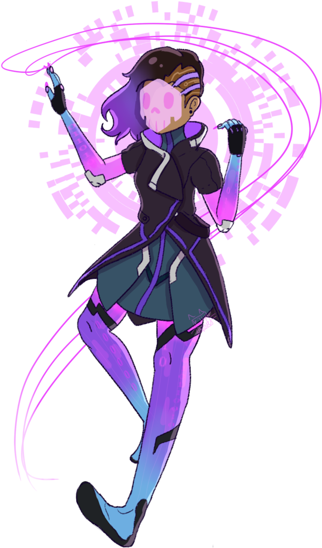 Just A Glitch - Overwatch Sombra Sombra Png Clipart (675x1185), Png Download