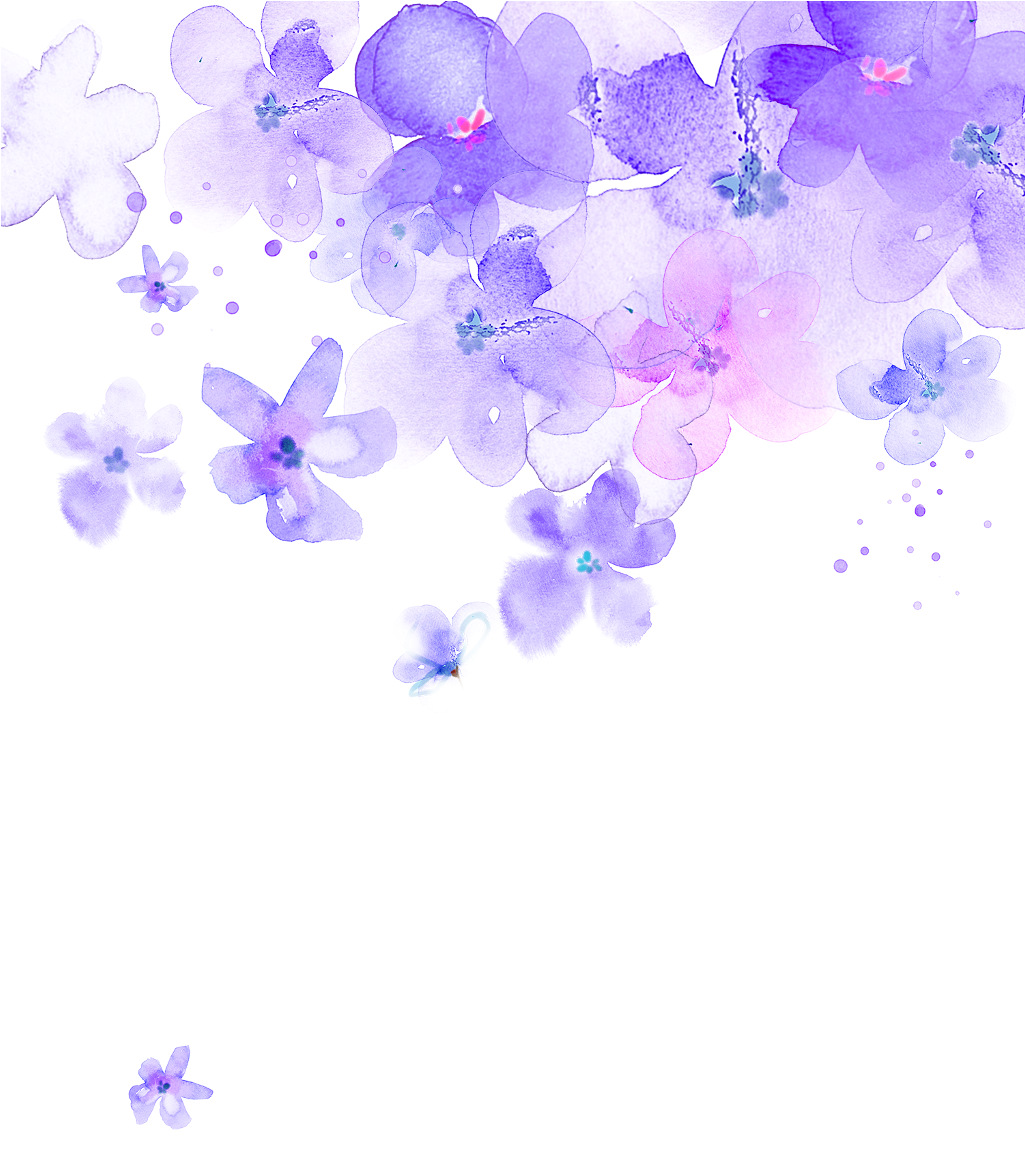 Download Purple Water Color Flowers Png , Png Download - Clipart