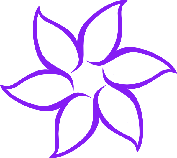 Purple Flower Outline Svg Clip Arts 600 X 536 Px - Cute Drawings Of Flowers - Png Download (600x536), Png Download