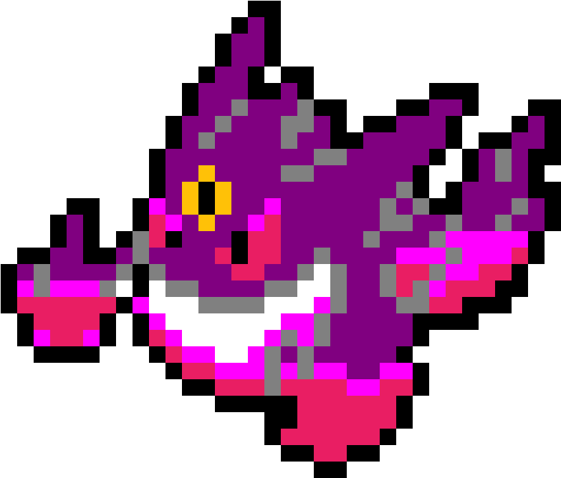 Mega Gengar Pixel Art - Pixel Art Pokemon Gengar Clipart (1200x1200), Png Download