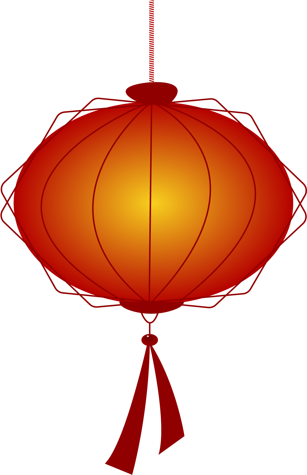 Lantern New Year Red Festive Png And Vector Image - Illustration Clipart (2000x2000), Png Download