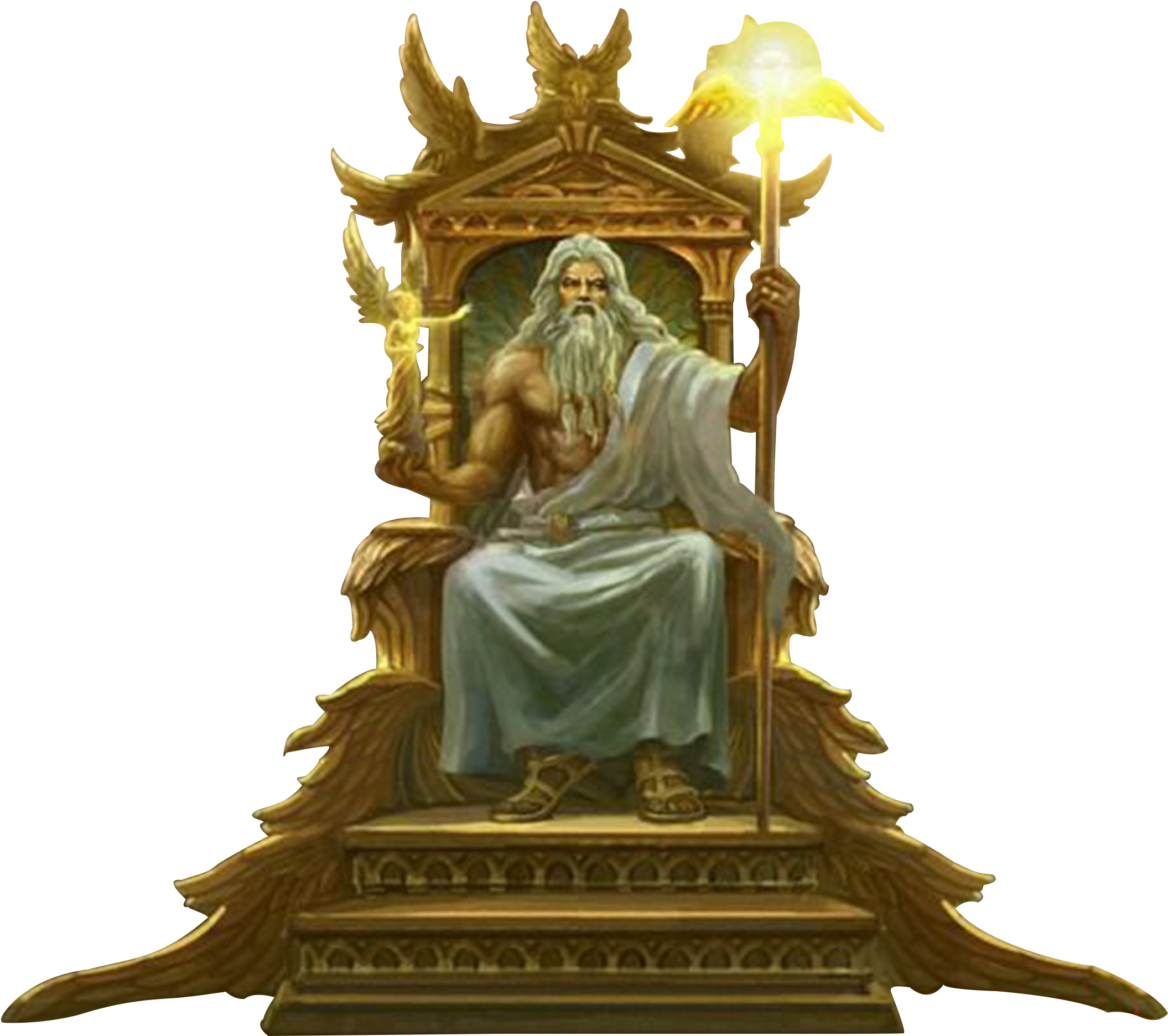 Diety Statue Png - Zeus Sitting On Throne Clipart (2111x1872), Png Download