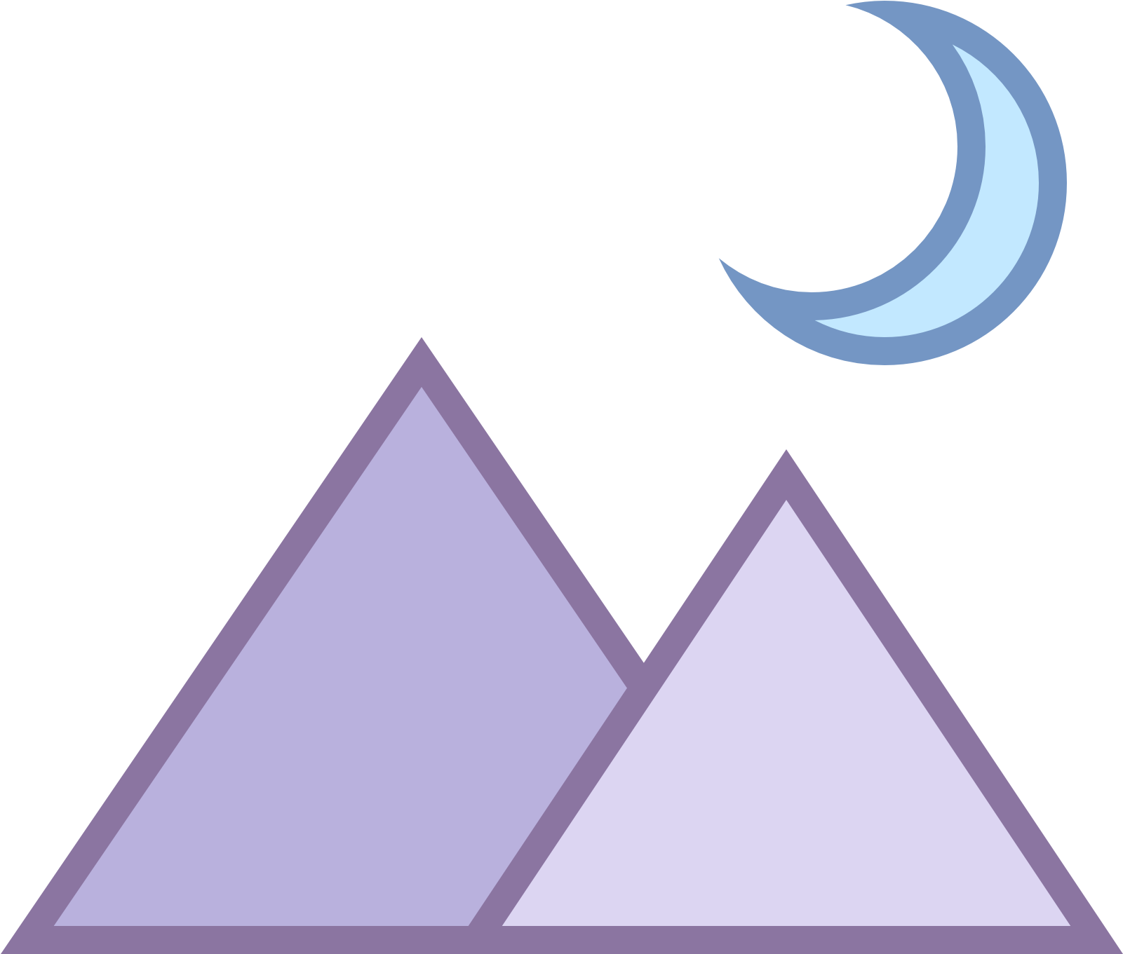 This Icon Contains Two Triangles Representing Mountains - Triangle Clipart (1601x1361), Png Download