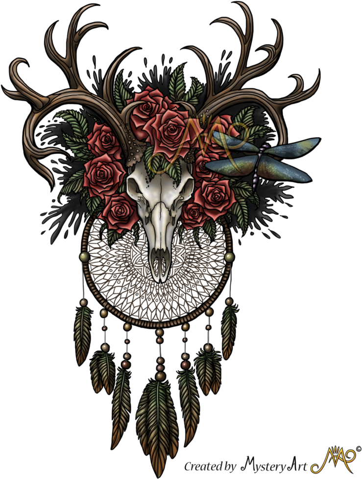 Dreamcatcher Skull With - Dreamcatcher Skull Clipart (816x979), Png Download
