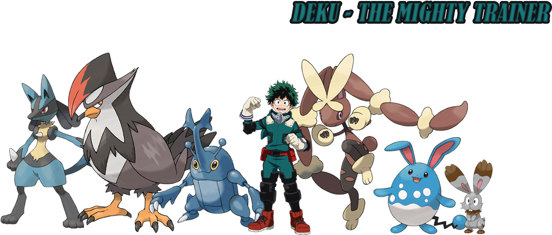 Bokunoheroacademia - Deku As A Pokemon Clipart (1194x506), Png Download