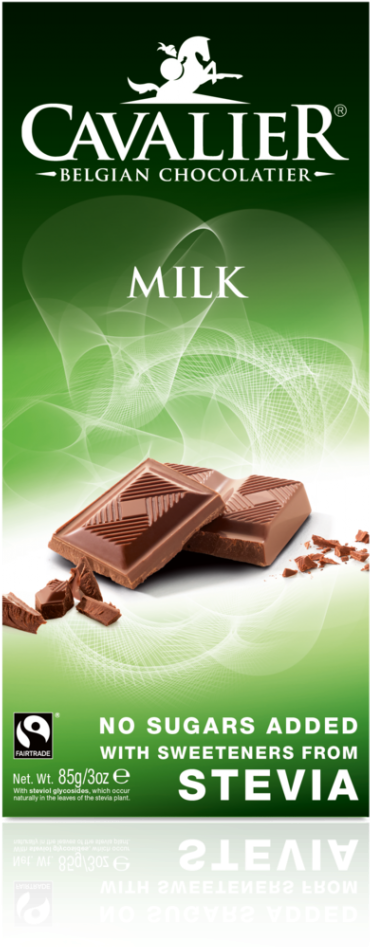 Cavalier 30% Milk Chocolate Bar - Stevia Milk Chocolate Clipart (464x1024), Png Download