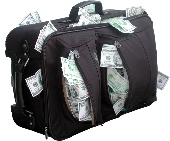 Bag Of Money - Duffle Bag Of Money Png Clipart (722x600), Png Download