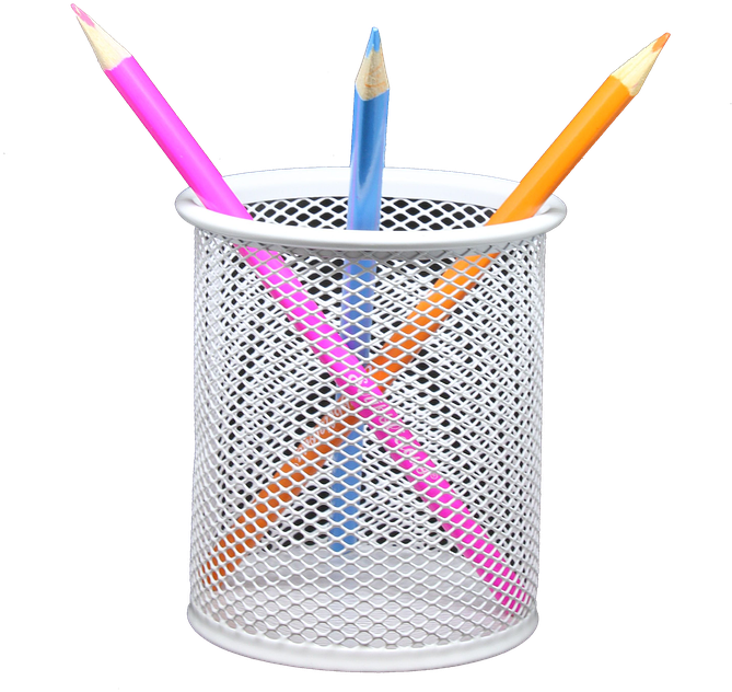 Pencil, Holder, Png, Coloured, Draw, Sketch, Art, Color - Transparent Background Pen Holder Png Clipart (676x720), Png Download