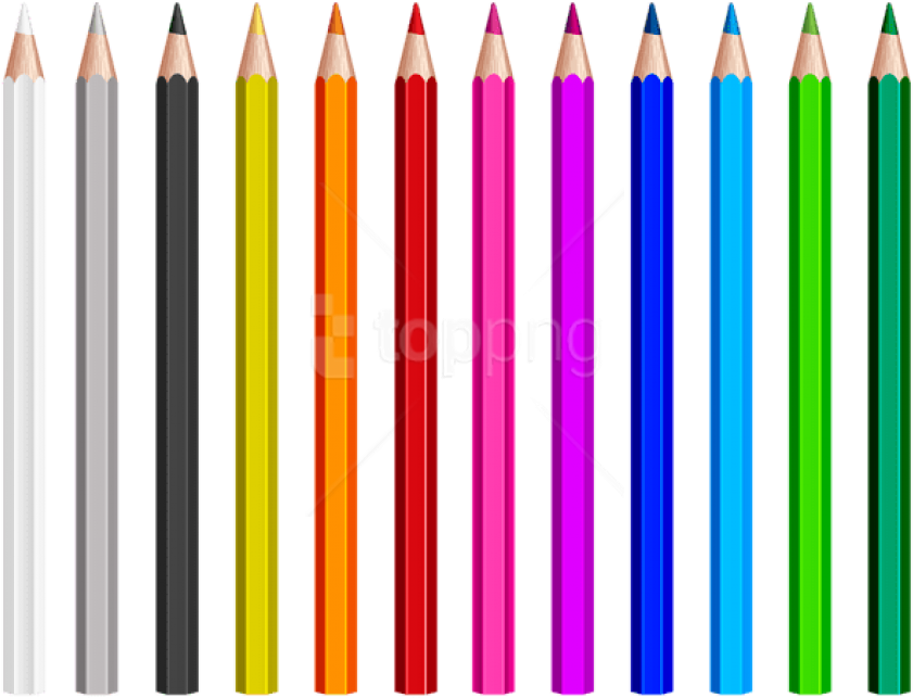 Free Png Download Colored Pencils Set Clipart Png Photo - Colored Pencil Clipart Png Transparent Png (850x648), Png Download