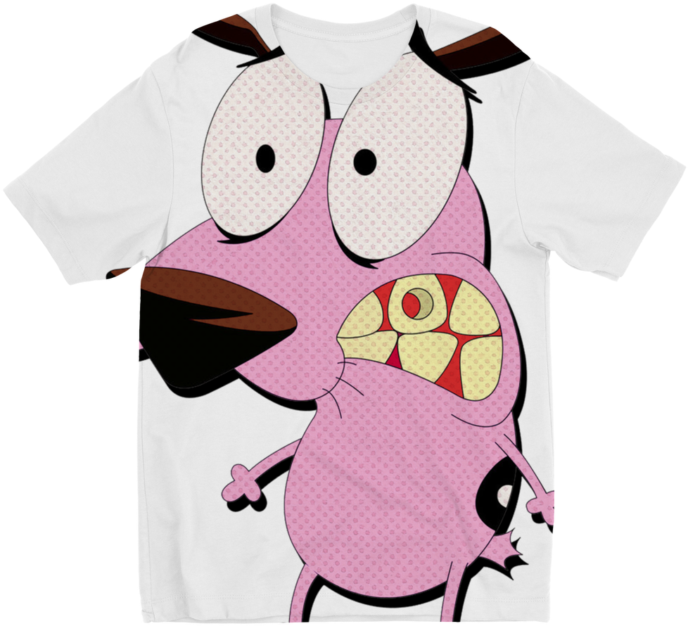 Courage The Cowardly Dog Sublimation Kids T-shirt - Courage The Cowardly Dog Scared Clipart (1024x1024), Png Download