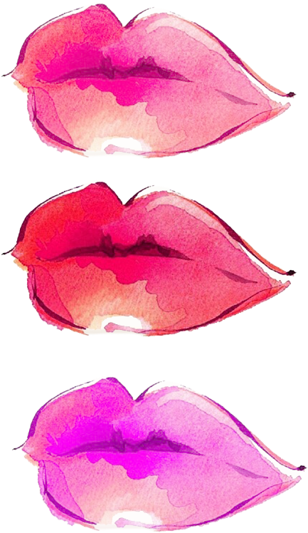 Water Color Lips Png - Watercolour Lips Clipart (433x748), Png Download