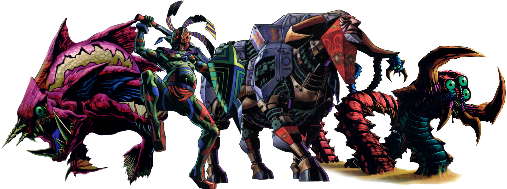 Majora Mask Bosses Photo - Zelda Majora's Mask Bosses Clipart (1800x650), Png Download