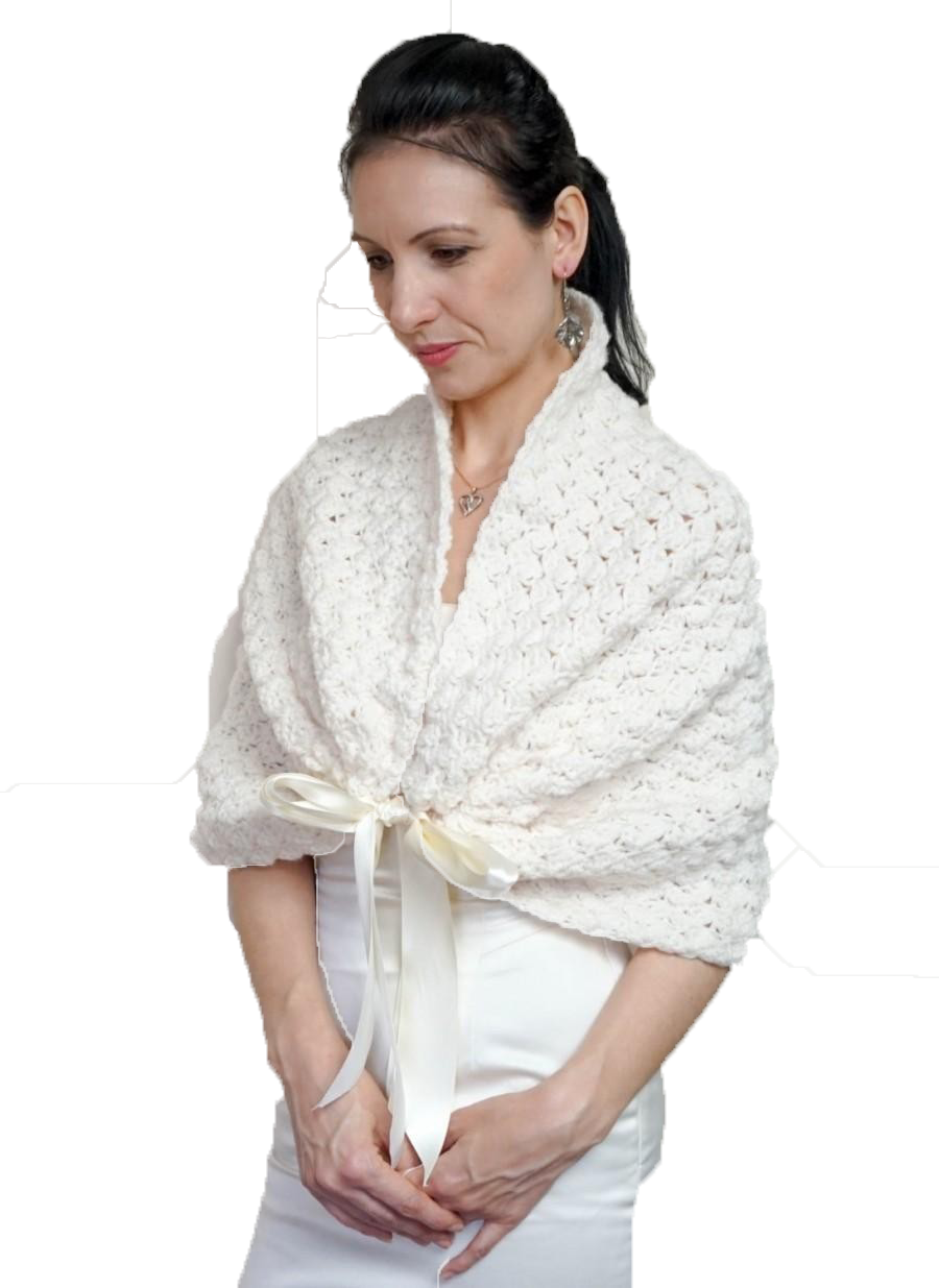 Crochet Bridal Shrug Clipart (900x1235), Png Download