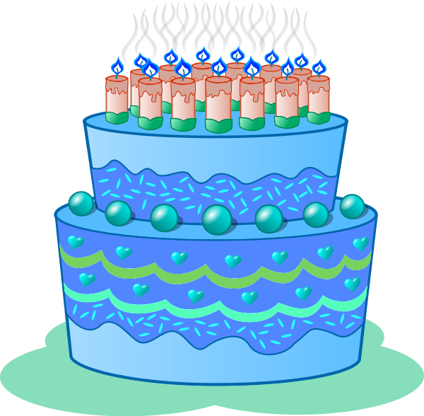 Blue Birthday Cake Clip Art Clipart - Birthday Cake Png Blue Transparent Png (600x588), Png Download