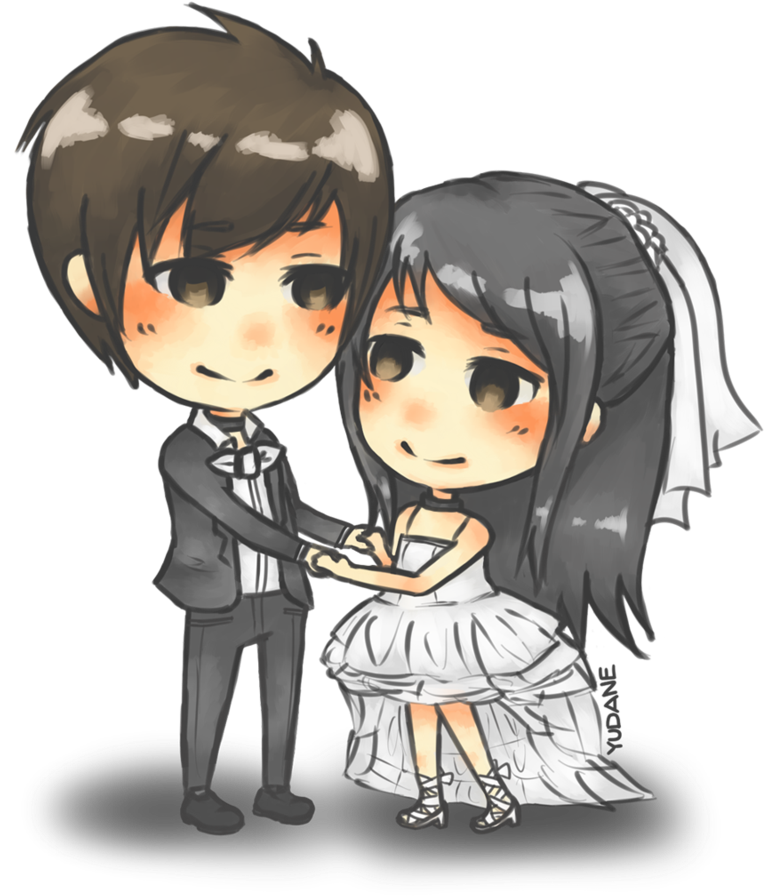 Anime Chibi Wedding Couple , Png Download - Awww Mela Baby Shayari Clipart (764x896), Png Download