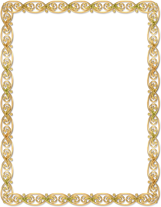 Cadre Blank Certificate, Certificate Frames, Printable - Victorian Border Gold Png Clipart (566x800), Png Download