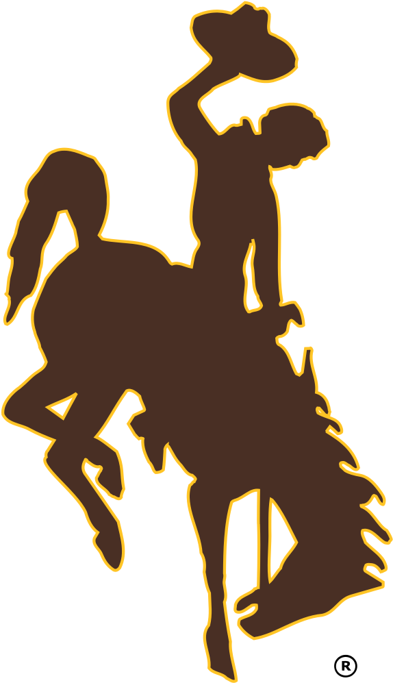 Broncos Vector Silhouette - University Of Wyoming Logo Clipart (614x1023), Png Download