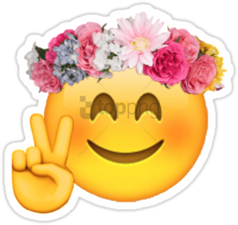 Free Png Flower Emoji Transparent Png Image With Transparent - Snapchat Flower Crown Emoji Clipart (850x816), Png Download